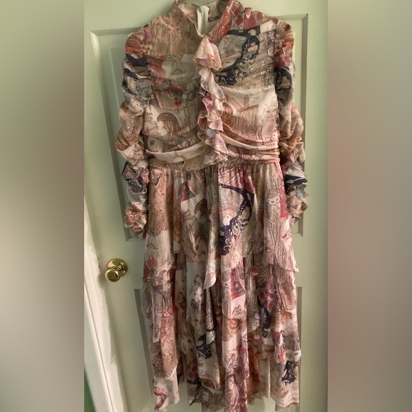 Zimmermann Dresses & Skirts - ZIMMERMANN Layered Dress Dangle Embellishments Layered Sleeves Sz Med
